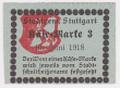 Käse-Marke 3 für Juni 1918