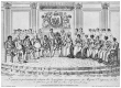 Napoleon im Kreise seiner Familie mit König Friedrich I. von Württemberg 1809 - Kupferstich