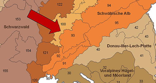 Die Hohe Schwabenalb in der Großlandschaft Schwäbische Alb - Quelle LUBW
