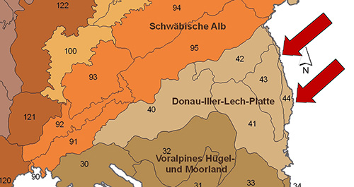 Das Untere Illertal in der Großlandschaft Donau-Iller-Lech-Platten - Quelle LUBW