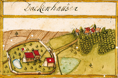 Tachenhausen, Kiesersches Forstlagerbuch, 1683/85. Quelle: LABW