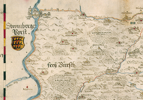 Die Freie Pürsch auf einer Karte des Reichenberger Forsts von Georg Gadner, um 1600. Copyright: LABW 
