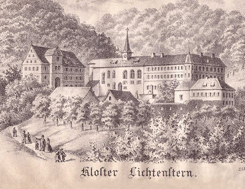 Das ehemalige Kloster Lichtenstern, 1867.