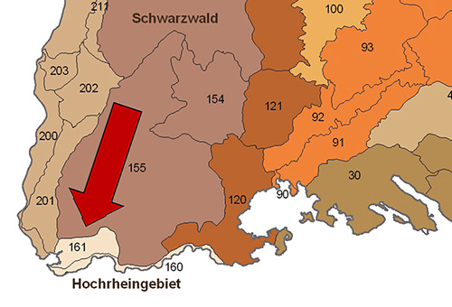 Der Dinkelberg in der Großlandschaft Hochrheingebiet - Quelle LUBW