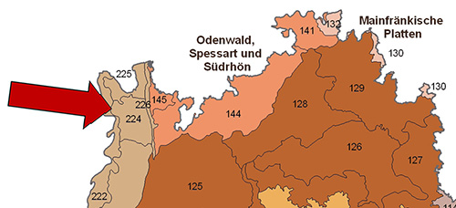 Die Neckar-Rheinebene in der Großlandschaft Oberrheinisches Tiefland und Rhein-Main-Tiefland - Quelle LUBW