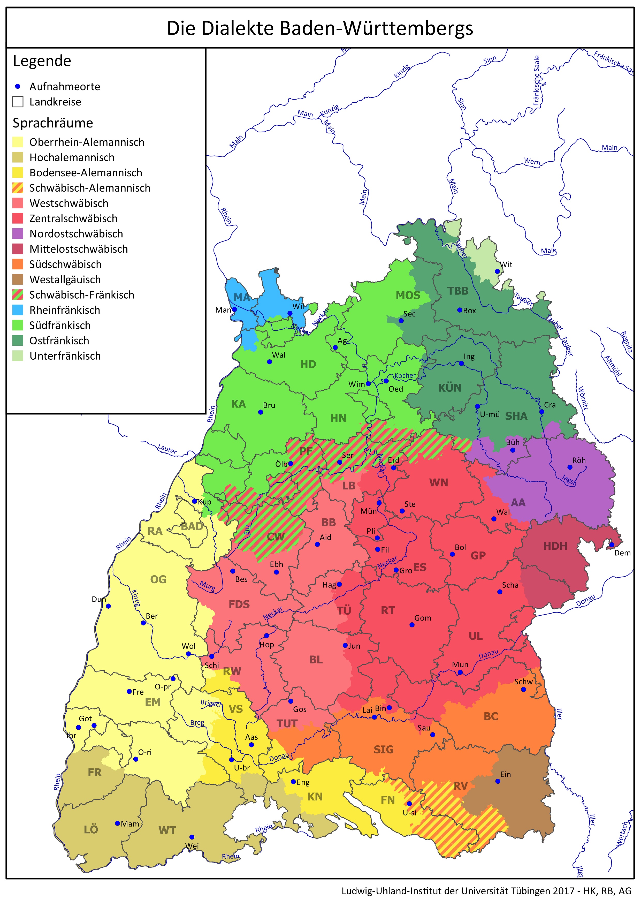  Übersicht Dialekte in Baden-Württemberg 