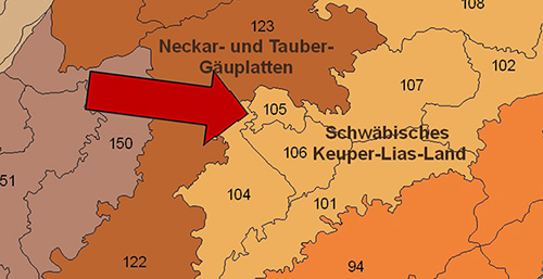 Die Stuttgarter Bucht in der Großlandschaft Schwäbisches Keuper-Lias-Land - Quelle LUBW