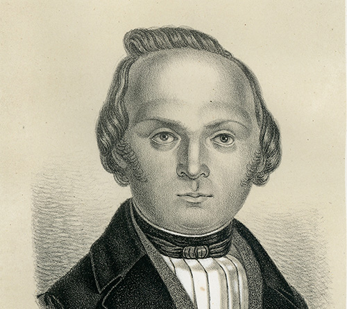 Der Pfarrer und Revolutionsführer Georg Bernhard Schifterling (1815-1880), Lithographie von Bühier – Quelle Gemeinde Alfdorf