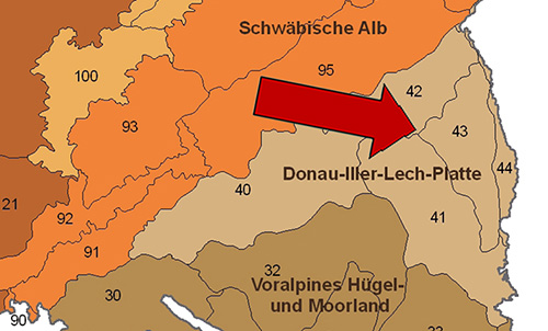 Die Holzstöcke in der Großlandschaft Donau-Iller-Lech-Platten - Quelle LUBW