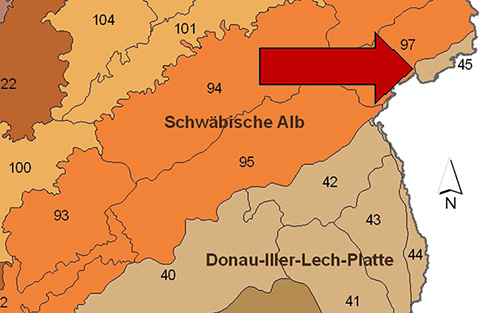 Das Donauried in der Großlandschaft Donau-Iller-Lech-Platten - Quelle LUBW