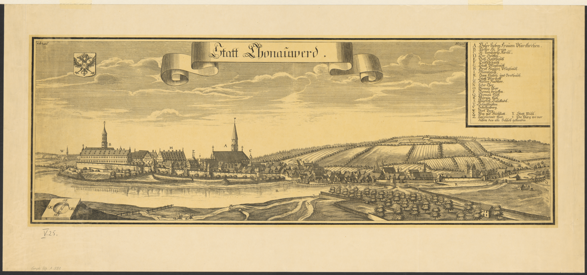  Litographische Stadtansicht von Donauwörth (Quelle: Universitätsbibliothek Heidelberg) 