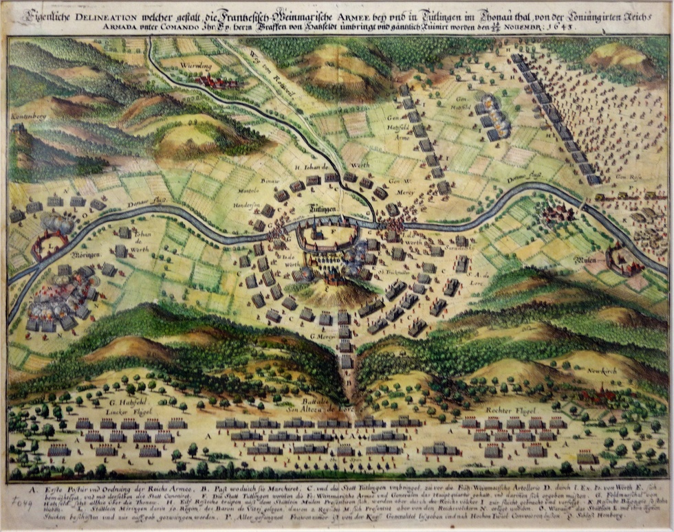 Matthäus Merian: Darstellung der Schlacht bei Tuttlingen am 24.11.1643 