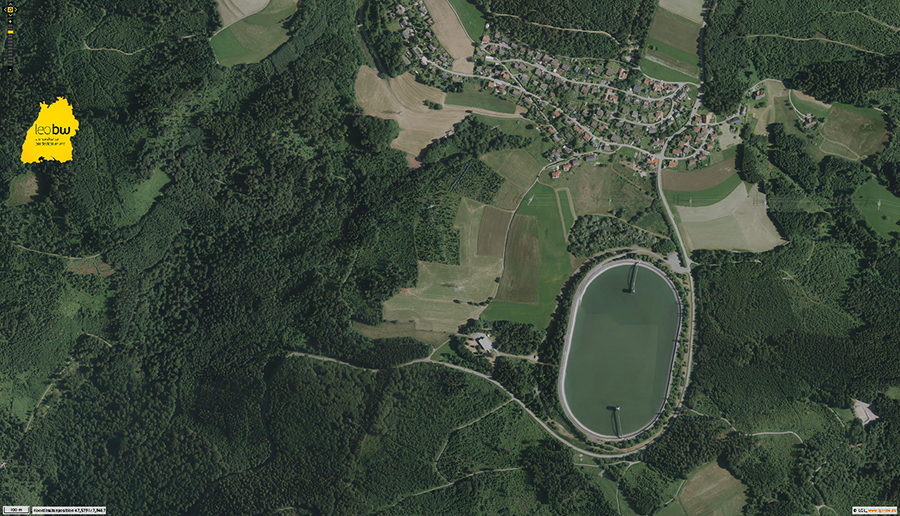 Das Eggbergbecken auf dem gleichnamigen Höhenrücken neben dem Wohnplatz Egg, Gemeinde Rickenbach, Quelle: LGL BW