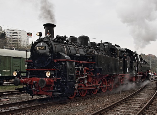 Zahnradlokomotive 97 501 der ZHL (ehemals 97 501 der KWStE) auf den Rottweiler Dampftagen, Nov. 2013. Copyright: Tilo Wütherich