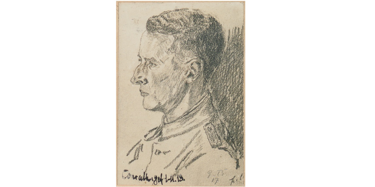 Brief und Porträt von Leutnant Conrath