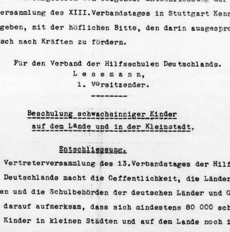 Beschulung „schwachsinniger“ Kinder auf dem Land, 1930 [Quelle: Landesarchiv Baden-Württemberg, Staatsarchiv Freiburg, A_96-1_Nr._2769_Bild_63_(5-182919-63)