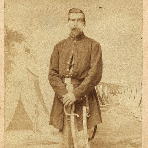 Johann Jakob Beck (1833–1864), Mitglied der Waterhouse Battery, Aufnahme vom 21. April 1864 (Landesarchiv HStAS J 300 NR 663).