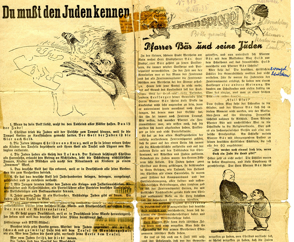 Bericht im Brennspiegel der Zeitschrift Die Volksjugend vom 8. Juli 1935. Quelle: Landesarchiv BW StAWt-S N 20, Nr. 5