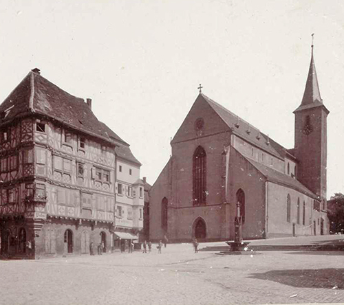 Die Stiftskirche St. Juliana in Mosbach wurde wie viele andere in der Kurpfalz zur Simultankirche – Quelle LABW/GLAK