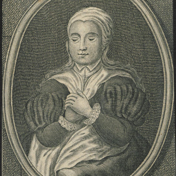 Olympia Fulvia Morata, Kupferstich von Johann Benjamin Brühl, (Quelle: UB Tübingen)