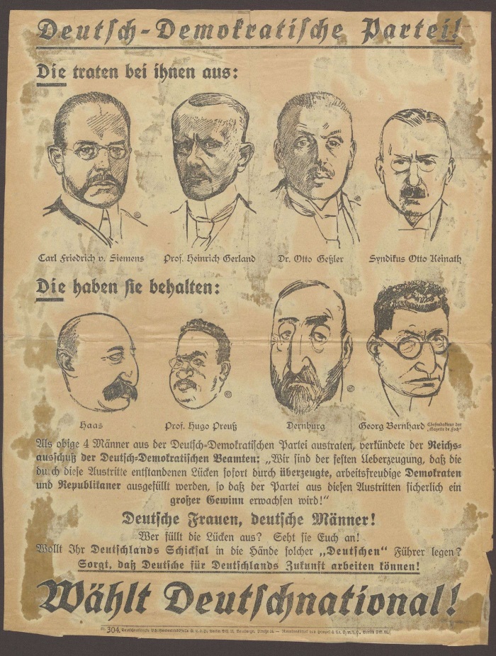Wahlplakat der DNVP zur Reichstagswahl 1924