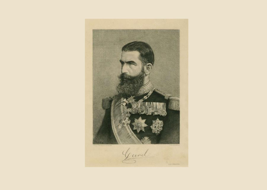 König Carol I. (Karl I.) von Rumänien in Uniform mit Schärpe und Orden, Quelle: Landesarchiv BW, HStAS M 703 R1813N1