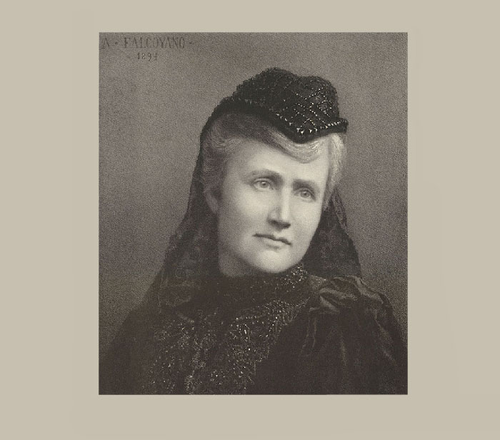 Königin Elisabeth von Rumänien im Jahr 1894. Lithographie von A. J. Falcoyano. Vorlage: Landesarchiv Ba-Wü, StAS FAS Ef 82 G