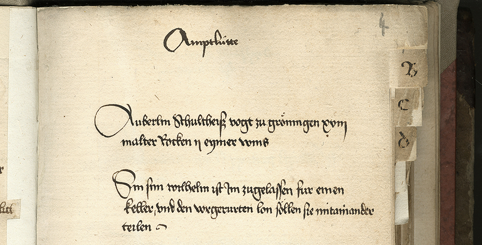 Württembergisches Dienerbuch, 1495, (Quelle: Landesarchiv BW, HStAS A 17 Bü 6a Bl. 4v)