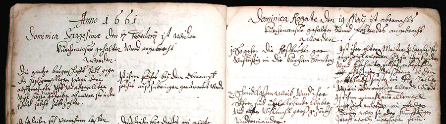 Kirchenkonventsprotokoll der Pfarrgemeinde Gruibingen, 1661, (Quelle: Landeskirchliches Archiv Stuttgart, Pfarrarchiv Gruibingen, Nr. 29)