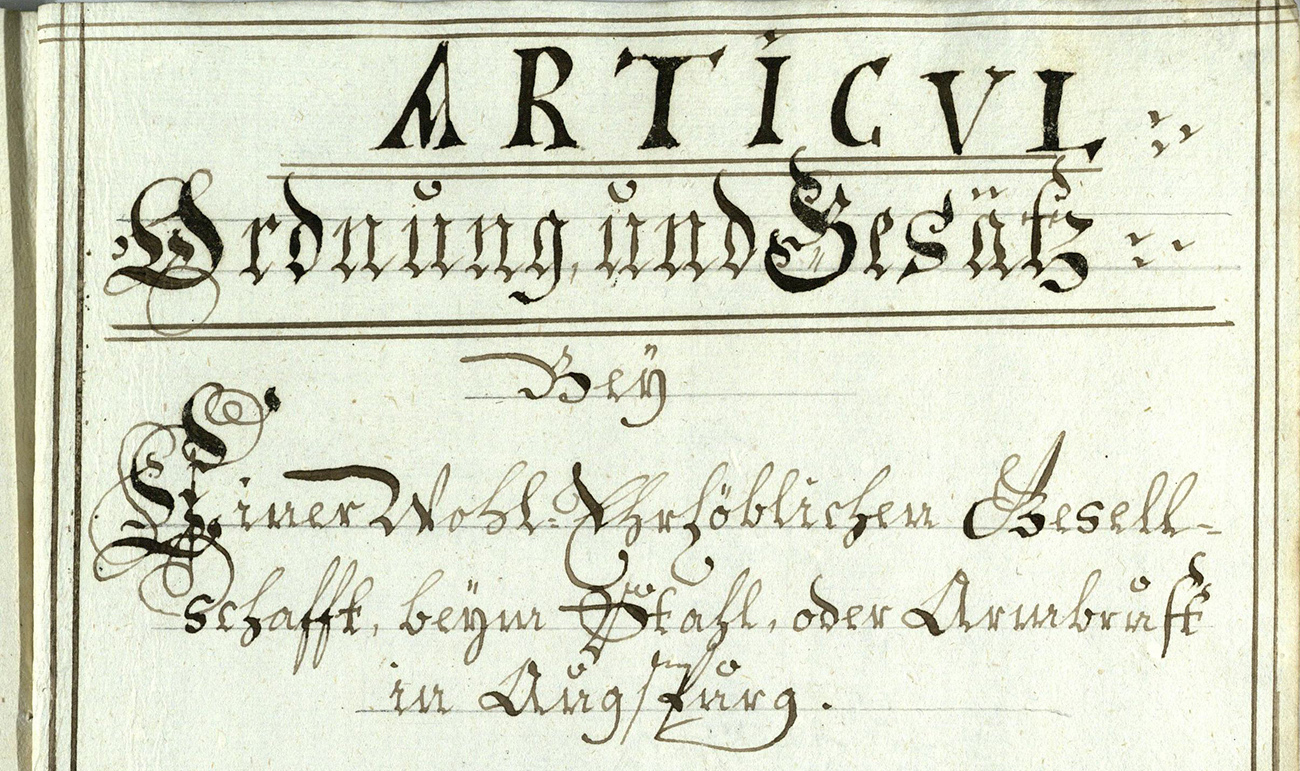 Augsburger Schützenordnung von 1739, (Quelle: Stadtarchiv Augsburg)