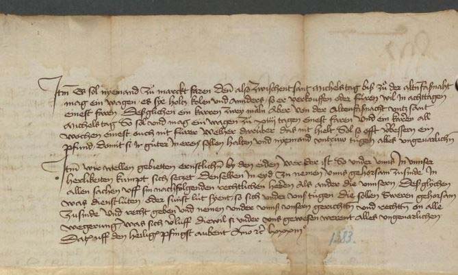 Landesordnung von 1489, zeitgenössische Kanzleiabschrift, (Quelle: Landesarchiv BW, GLAK)
