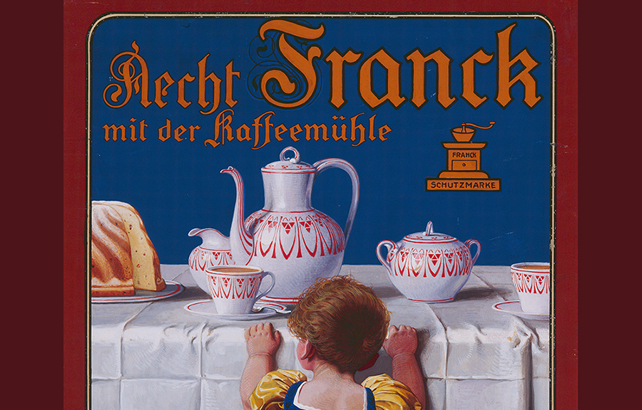Werbeplakat der Zichorienkaffee-Fabrik Heinrich Franck und Söhne in Ludwigsburg, 1911, Quelle: Landesarchiv BW, StAL PL 4 Ae 11b 01