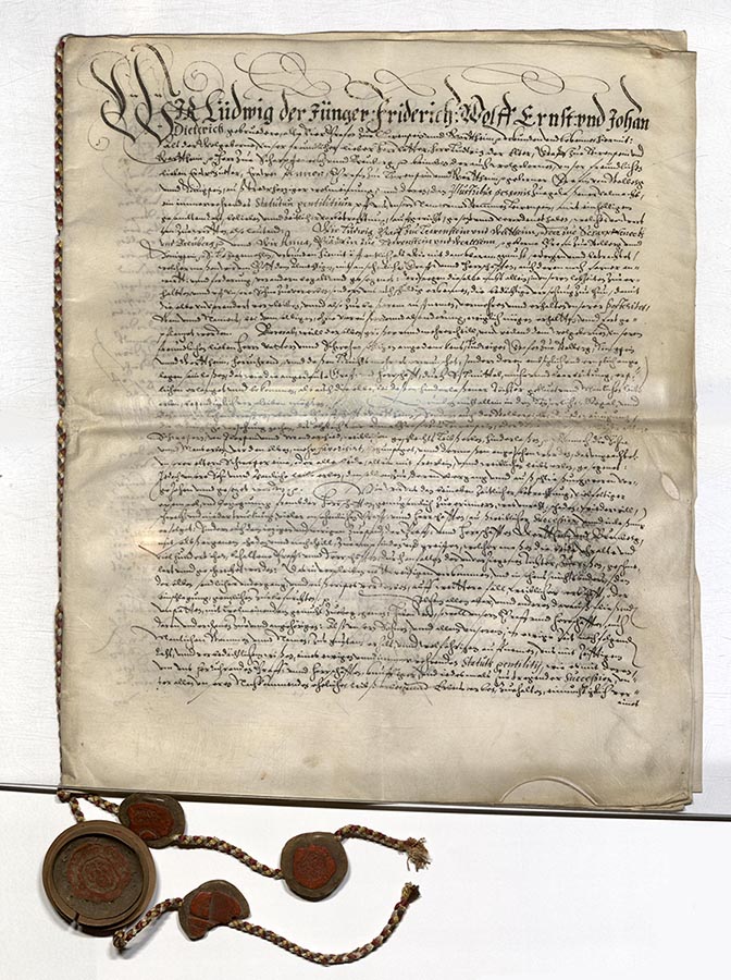 Das Statutum gentilicium vom 28. Juni 1597, Quelle: LandesarchivBW, StAWt-R US 1597 Juni 28a