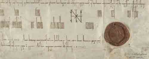 Mit dieser Urkunde schenkte König Heinrich IV. 1057 der bischöflichen Kirche zu Speyer das Gut Sülchen (GLA A 93)