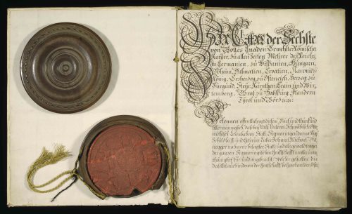 Zunft- und Bruderschaftsordnung Kaiser Karls VI. für Stadt und Grafschaft Sigmaringen, 1723 (StAS Dep. 1 T 1 Nr. 87)
