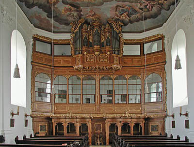 Herrschaftsloge der Kapelle auf Schloss Bartenstein, heute katholische Pfarrkirche St. Philippus (FaBi Bildbestand Landkreis SHA)