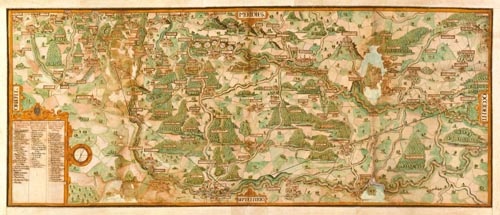 Besitzungen des Chorherrenstifts Ellwangen auf einer Karte von E. Seefriedt, 1602 (HStAS C 3 Bü 877)