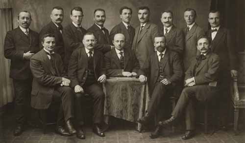 Mitglieder im Landesausschuss der Arbeiterräte Württembergs, 1919 (HStAS P 2 Bü 11)