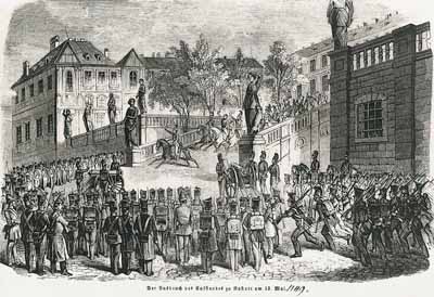 Ausbruch des Aufstands in Rastatt, 1849 (GLAK J-G-R/6)
