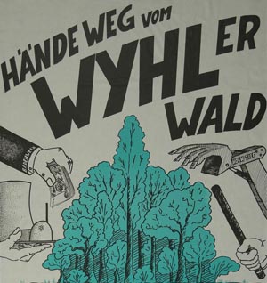 Anti-Atomkraftplakat zum Aktionstag in Wyhl am 17. und 18. September 1983 (StAF W 110/3 Nr. 43)