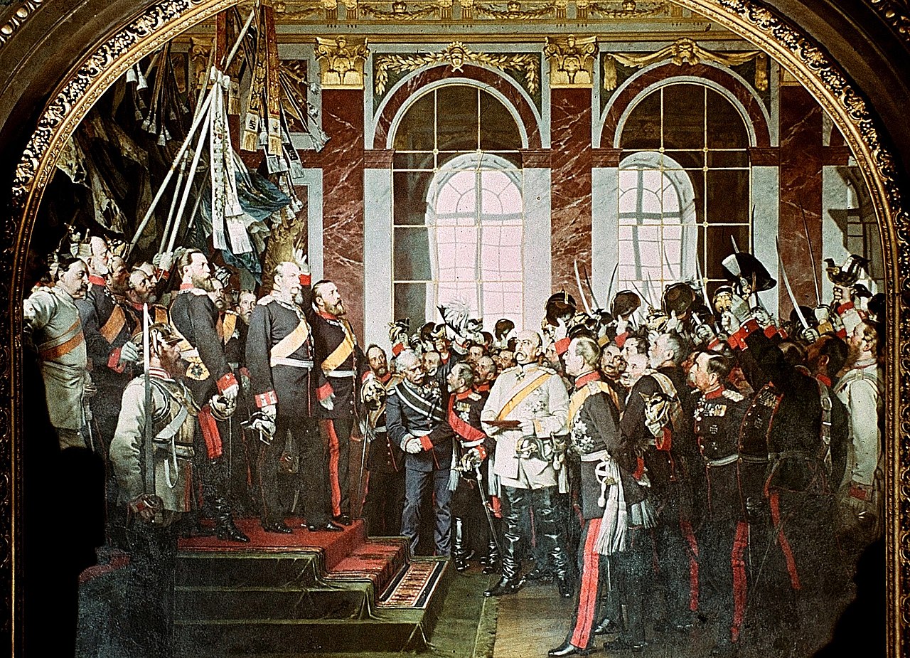 Die Kaiserproklamation in Versailles, Fassung von 1882 für die Berliner Ruhmeshalle, 1944 durch Bomben zerstört [Quelle: Wikimedia Commons  https://t1p.de/bqy6] 