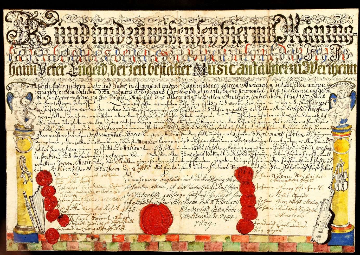 Aufdingbrief von 1745
