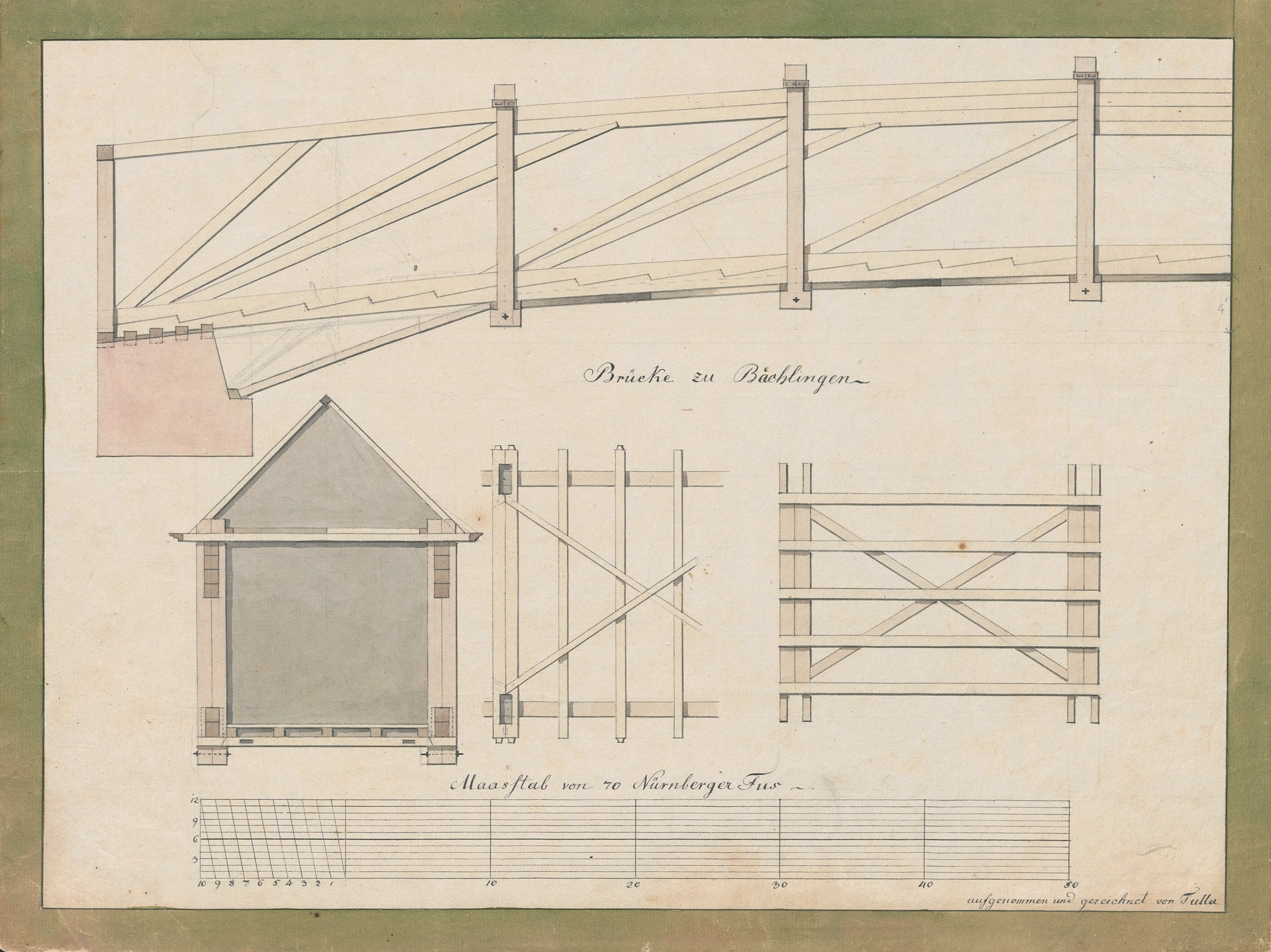 Entwurf einer Brücker von Johann Gottfried Tulla