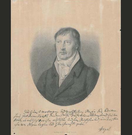 Hegel, Lithographie von Friedrich Wilhelm Bollinger, vor 1825; Quelle UB Tübingen