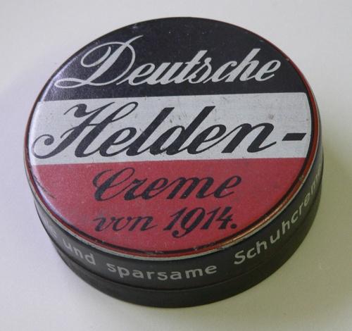 Schuhcremedose "Deutsche Heldencreme von 1914", Quelle: Museum der Alltagskultur im Schloss Waldenbuch