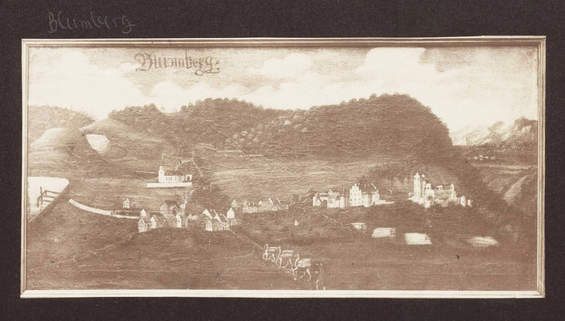Blumberg, Foto nach einem Ölgemälde auf Schloss Heiligenberg, um 1688. Quelle Landesarchiv BW, GLAK J-B Baden (Land) 10, 4