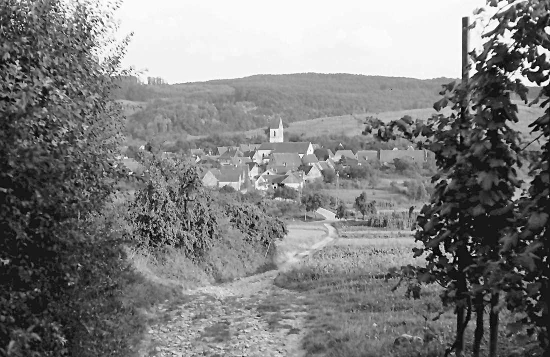 Pfaffenweiler bei Freiburg, aufgenommen von Willy Pragher im September 1955 [Quelle: Landesarchiv BW, StAF W 134 Nr. 028854b]