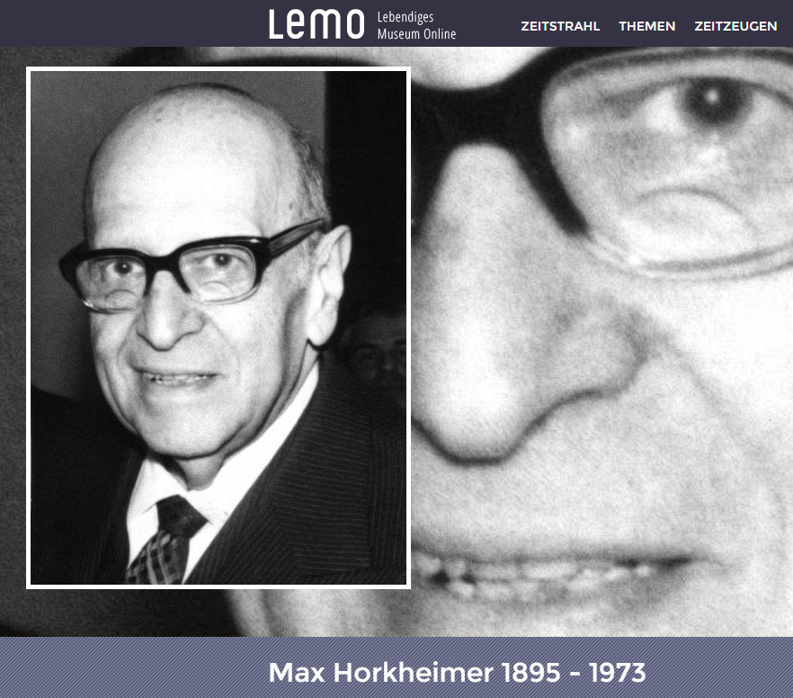 Der Philosoph und Soziologe Max Horkheimer