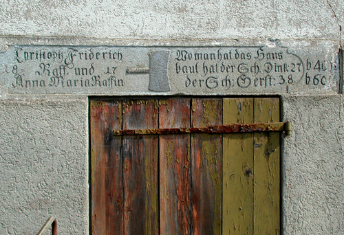 Getreidepreise nach der Hungersnot 1816/17, Hausinschrift in Filderstadt-Bernhausen - Quelle LABW
