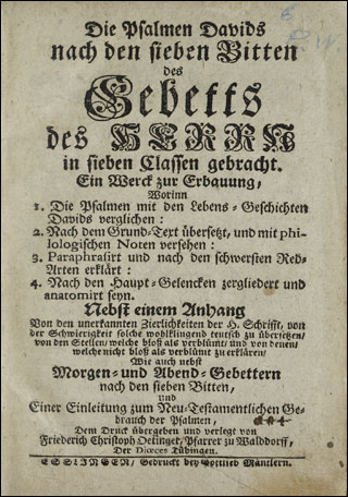 Erbauungsschrift von Friedrich Christoph Oetinger 